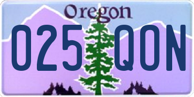 OR license plate 025QON