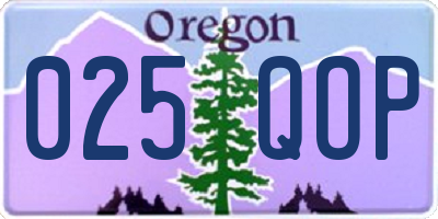 OR license plate 025QOP