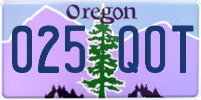 OR license plate 025QOT