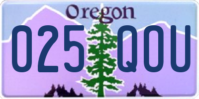OR license plate 025QOU