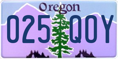 OR license plate 025QOY
