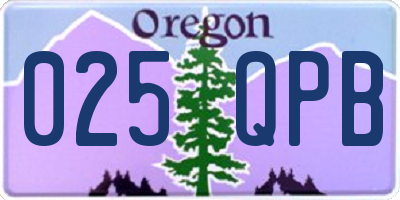 OR license plate 025QPB
