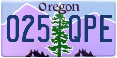 OR license plate 025QPE