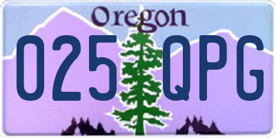 OR license plate 025QPG