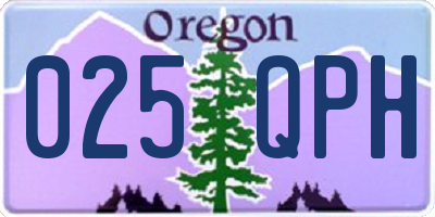 OR license plate 025QPH