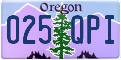 OR license plate 025QPI