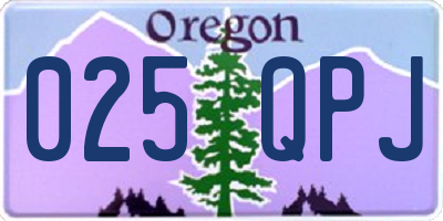 OR license plate 025QPJ