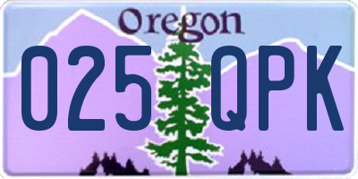 OR license plate 025QPK