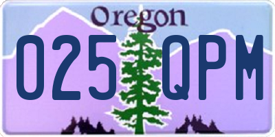OR license plate 025QPM