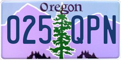 OR license plate 025QPN