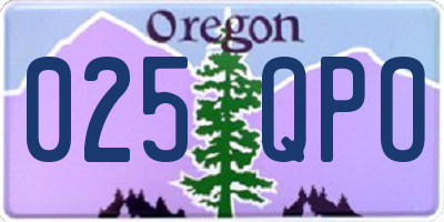 OR license plate 025QPO