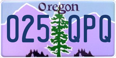 OR license plate 025QPQ