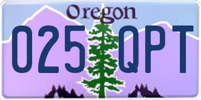 OR license plate 025QPT