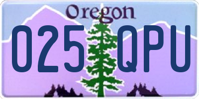 OR license plate 025QPU