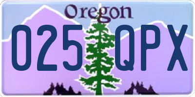 OR license plate 025QPX