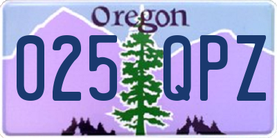 OR license plate 025QPZ