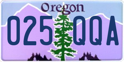 OR license plate 025QQA
