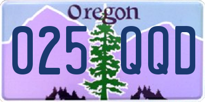 OR license plate 025QQD
