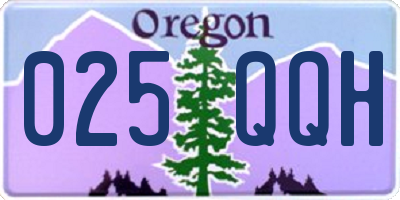 OR license plate 025QQH
