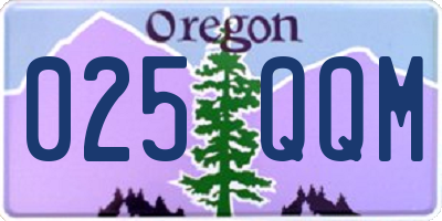 OR license plate 025QQM