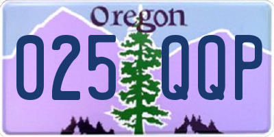 OR license plate 025QQP