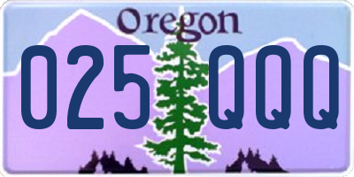 OR license plate 025QQQ