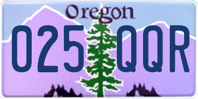 OR license plate 025QQR