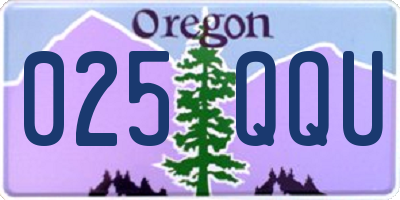 OR license plate 025QQU