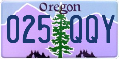 OR license plate 025QQY