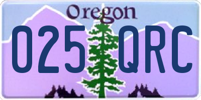 OR license plate 025QRC