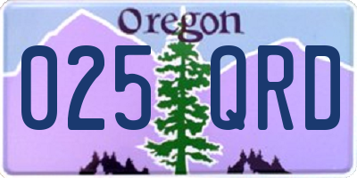 OR license plate 025QRD
