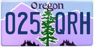 OR license plate 025QRH
