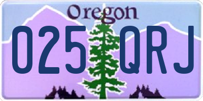 OR license plate 025QRJ