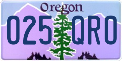 OR license plate 025QRO