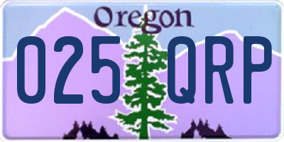 OR license plate 025QRP