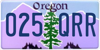 OR license plate 025QRR