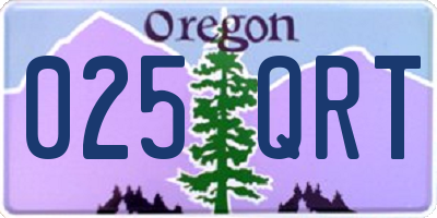 OR license plate 025QRT