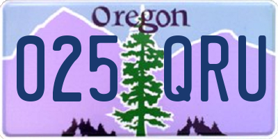 OR license plate 025QRU