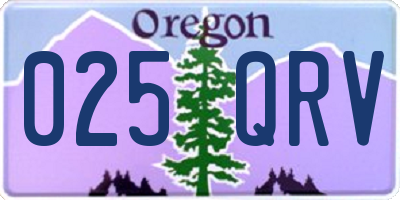 OR license plate 025QRV