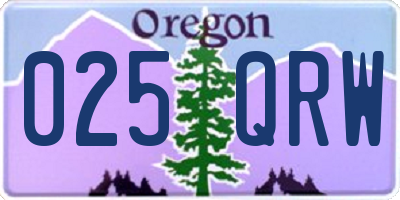 OR license plate 025QRW