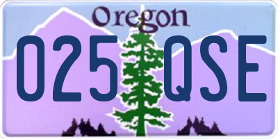 OR license plate 025QSE