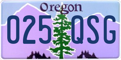 OR license plate 025QSG
