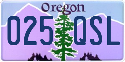 OR license plate 025QSL