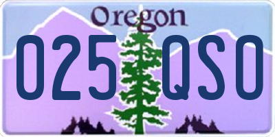 OR license plate 025QSO