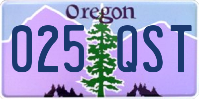 OR license plate 025QST