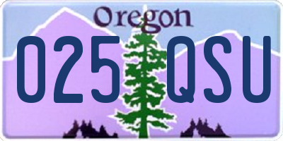 OR license plate 025QSU