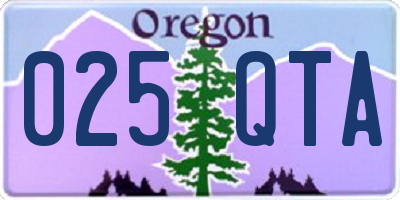 OR license plate 025QTA