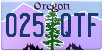OR license plate 025QTF