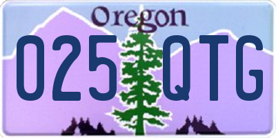 OR license plate 025QTG