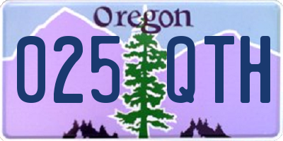 OR license plate 025QTH